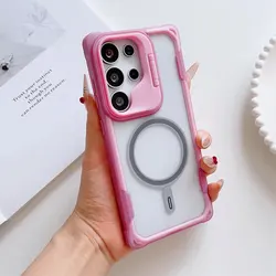Luxury Cute 3D Panda Shockproof Case with Lens Stand and Kawaii Silicone Cover - Galaxy S24Ultra (Pink)
