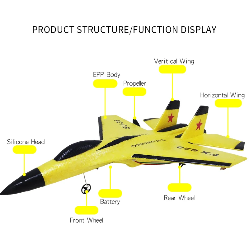 RC Aircraft SU-35 Plane 2.4G Radio Glider Remote Control Fighter Plane Glider Airplanes Foam Toys for Children Boy Birthday Gift 4