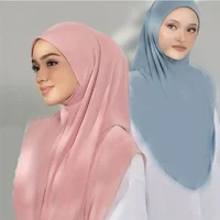 Maillot islamique musulman Modal Hijab écharpe instantanée Hijabs foulards pour femmes longues foulards tête enveloppement châle Bonnet Hijabe Femme 4