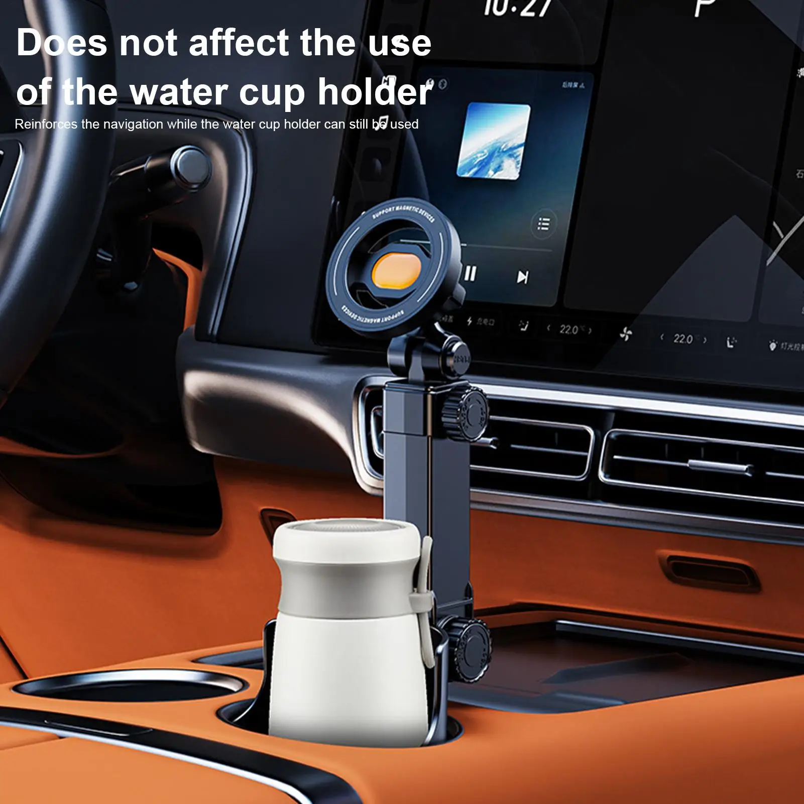 Accessorio Auto Salvaspazio: Portabicchieri e Supporto Telefono con Magnete Potente, Facile da Usare per Mani Libere e Sicure - Image 5