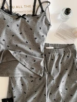 Sexy Modal Cotton Strap Spwear Women's Set with Chest Pad Two-Piece Home Clothes ort Sve round Ne Summer Nightgown - Image 3