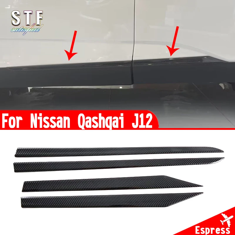 

For Nissan Qashqai J12 2022 2023 2024 Car Accessories Side Door Body Molding Trim Decoration Stickers