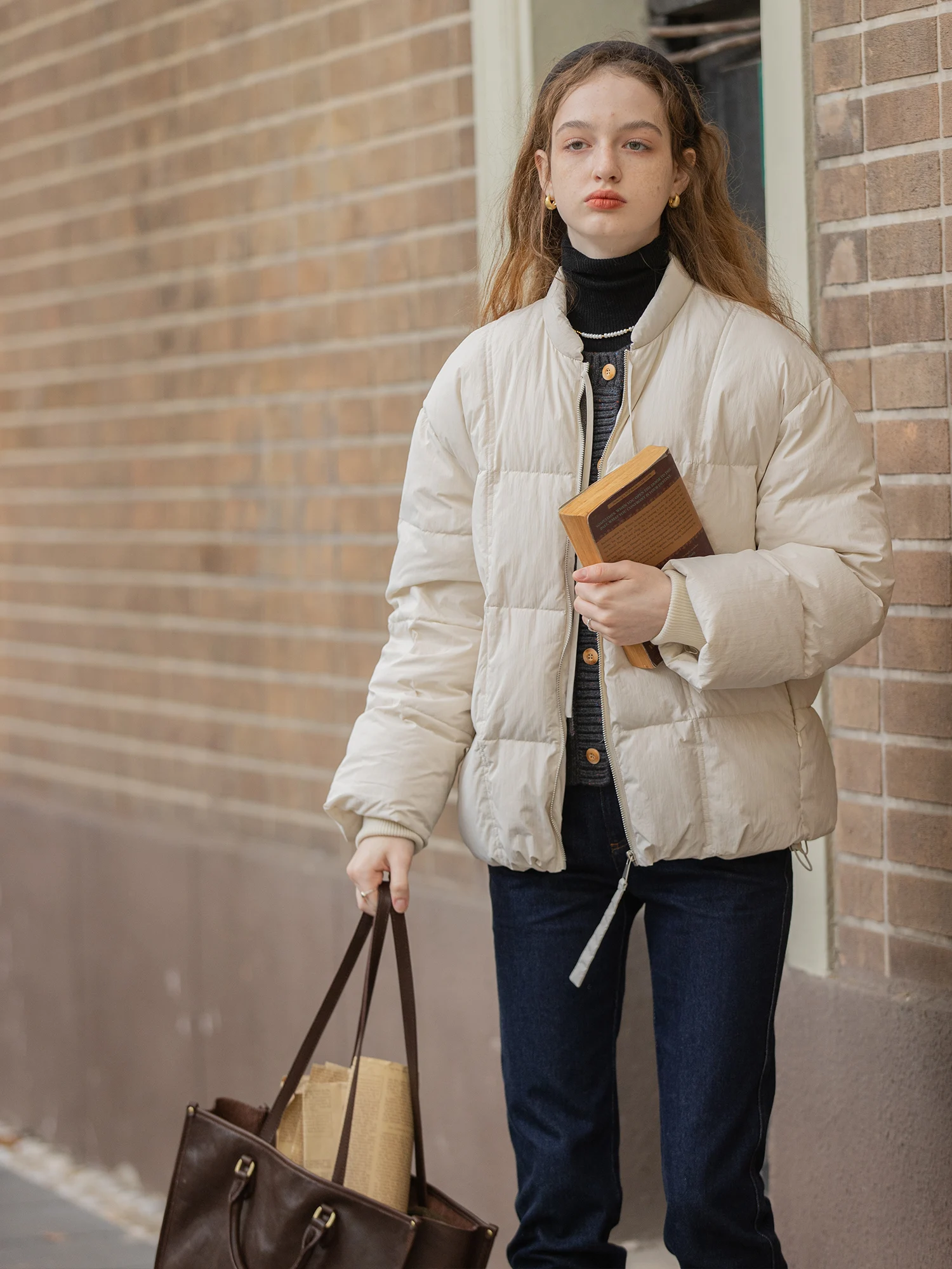 90 White Duck down Short Stand Collar Bread down Jacket