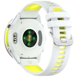 Premium 22mm Silicone Sports Watch Band Replacement Strap - Forerunner 970 (White Lime green)