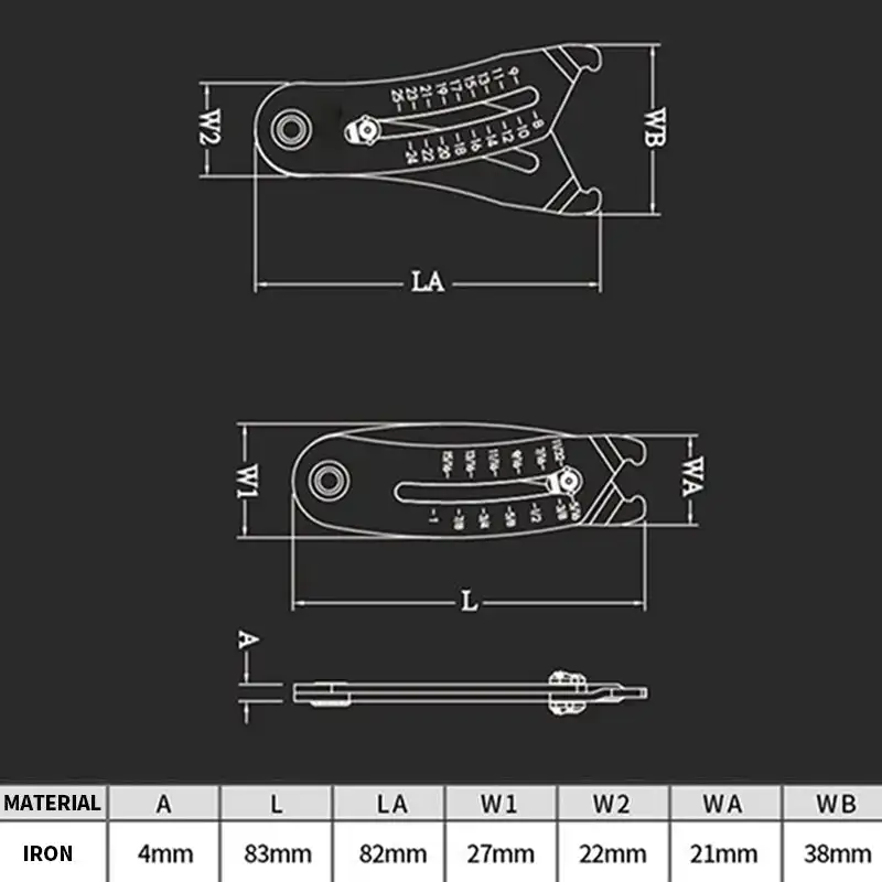 Precise Thread Size Checker Keychain Portable Caliper Gauge Metric/Imperial Hexagonal Nut Screw Thread Size Manual Measure Tools screw gauge thread gauge