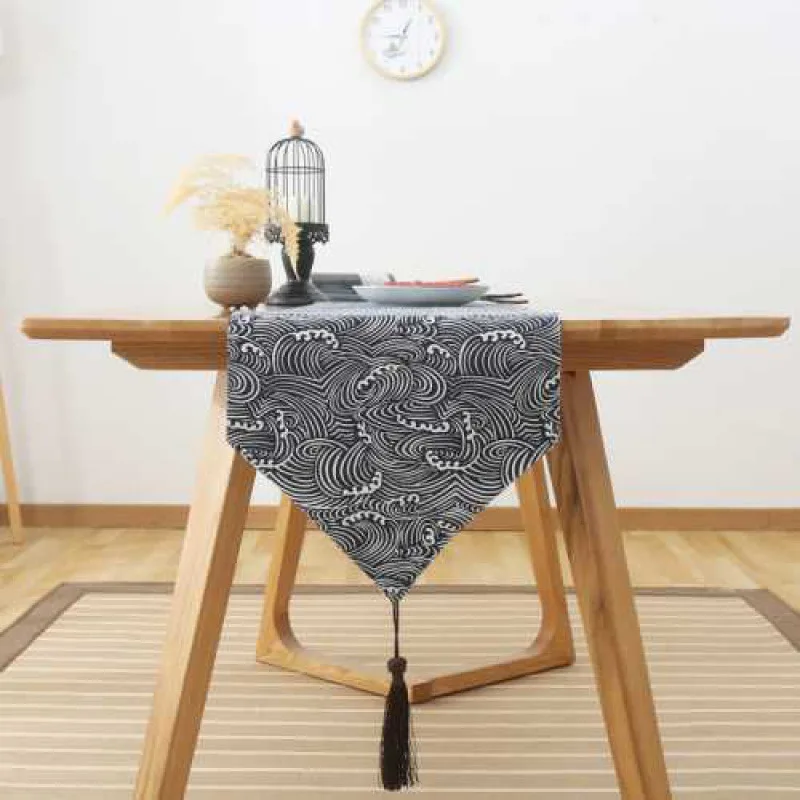 

Japanese Series Cotton Linen Rural Square Table Runner Rectangular Dinner Table Cover Coffee Table Tea Home Decoration Textile