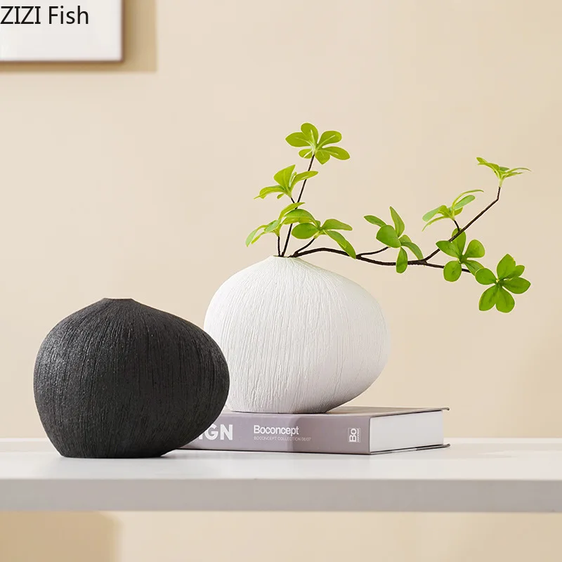 Creative Irregular Ceramic Vase Minimalism Flower Pots Desk Decoration Flowers Arrangement Floral Vases Room Aesthetic Decor 3