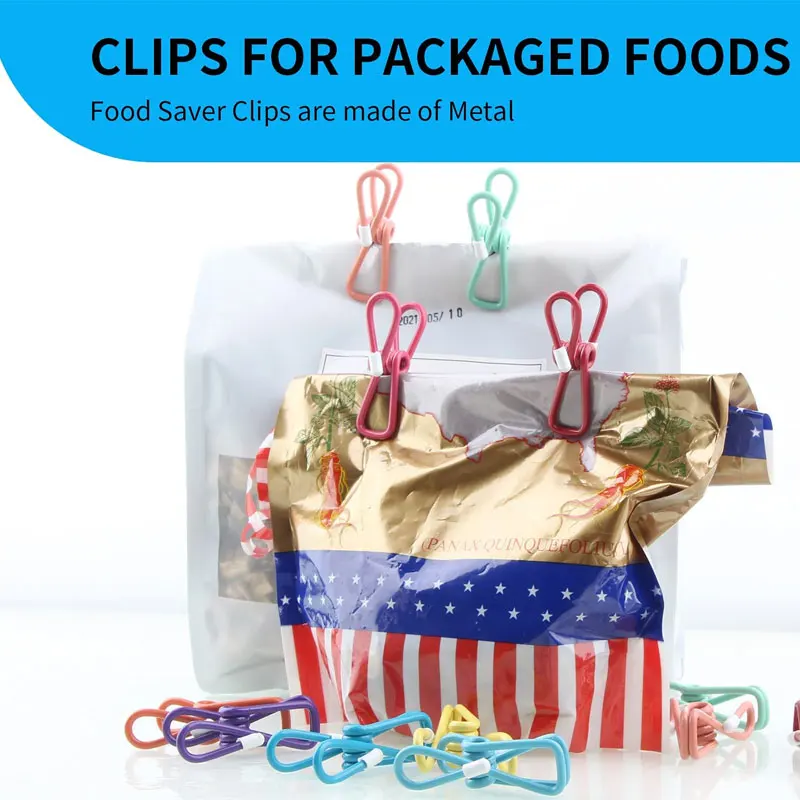 Bread Bag Clips Mini Sealer Kitchen Bag Clips Sealing Clips Storage Bag Clips Bag Clips Mini Bag Sealing Clip Portable Kitchen Storage Food Snack Seal Sealing Bag Clips Sealer Clamp Metal Tool Kitchen Accessories