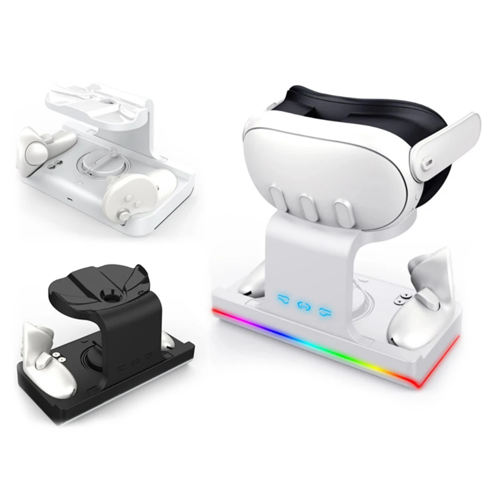 

Зарядная док-станция для контроллера с RGB-подсветкой и держателем для гарнитуры VR