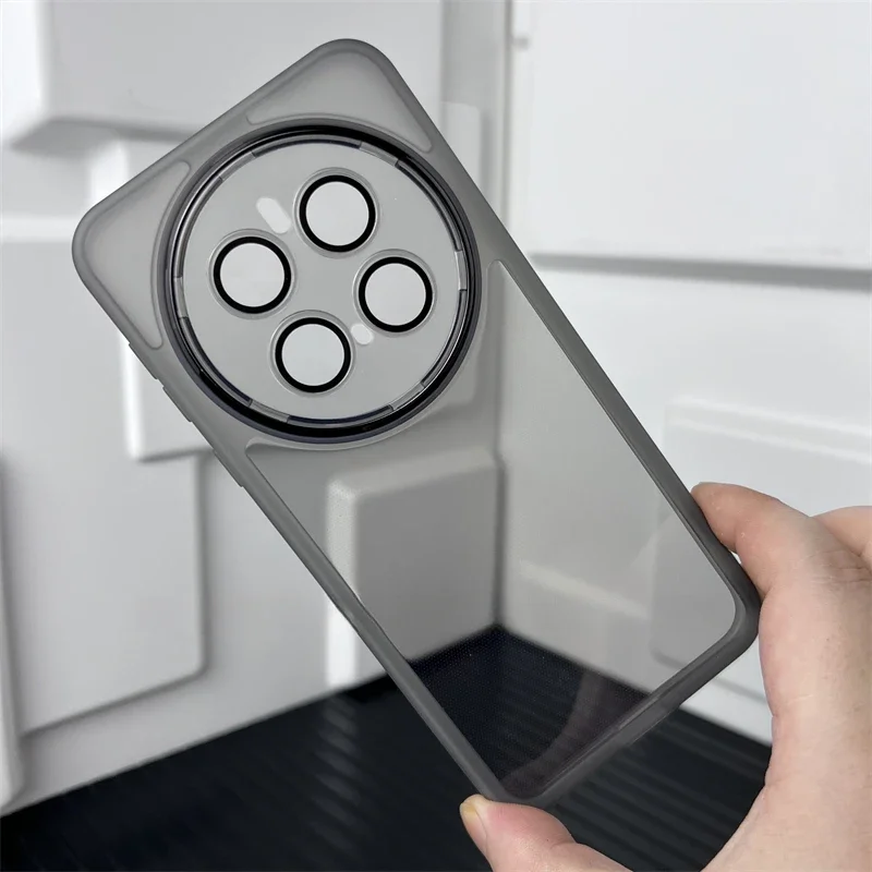 Frosted Silicone Phone Case with Lens Protector and Frame Back Cover
