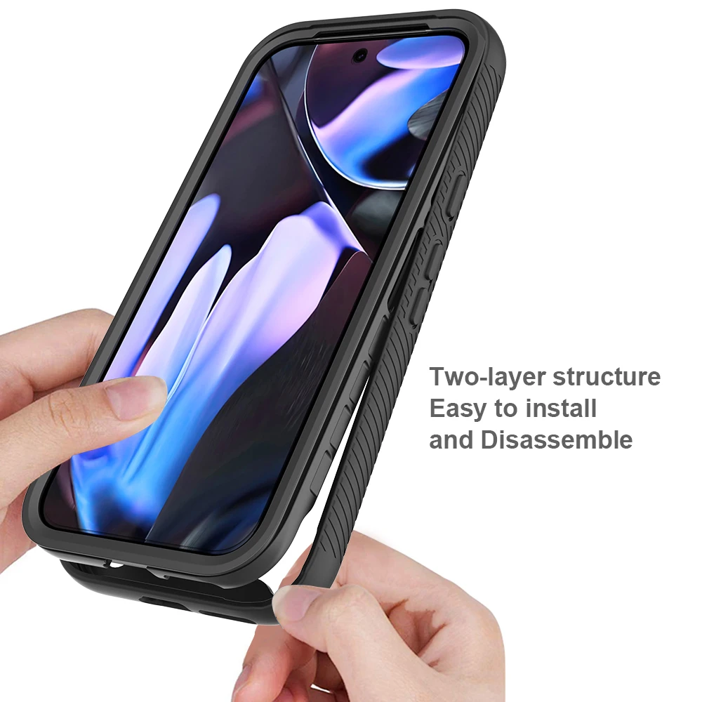 PET Screen Protector Shockproof Case with TPU Frame and Transparent Acrylic Back Cover