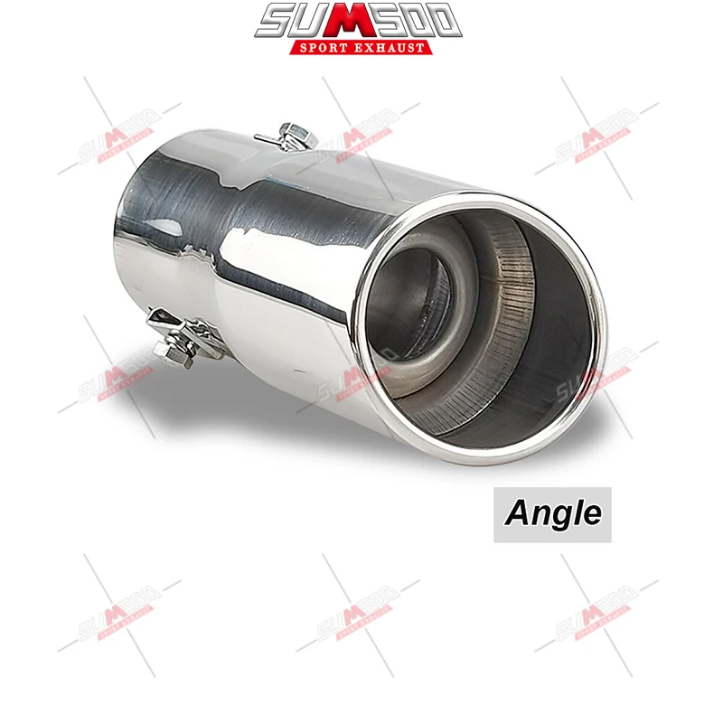 Car Tail Rear Chrome Round Exhaust Pipe Tail Muffler Tip Stainless Steel Car Rear Throat Liner Accessories Styling exhaust muffler tip