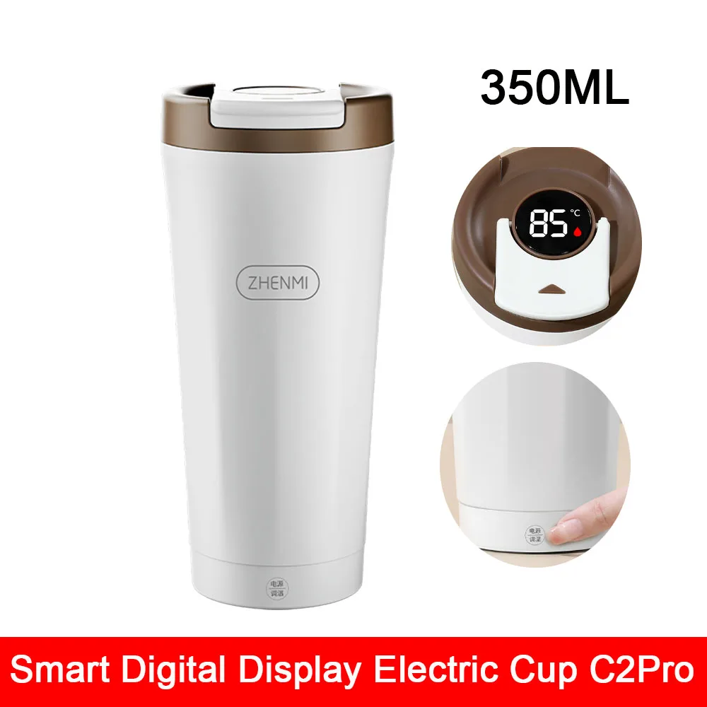 

USB Electric Heating Cup 350ML 316 Stainless Steel Inner Liner Thermos Cup with Temperature Display Portable Outdoor Travel Cup