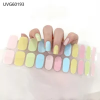 22Tips Semi-Cured Gel Nail Patch Slider Adhesive Waterproof Long Lasting Aurora Full Cover Gel Nail Sticker UV Lamp Needed 2