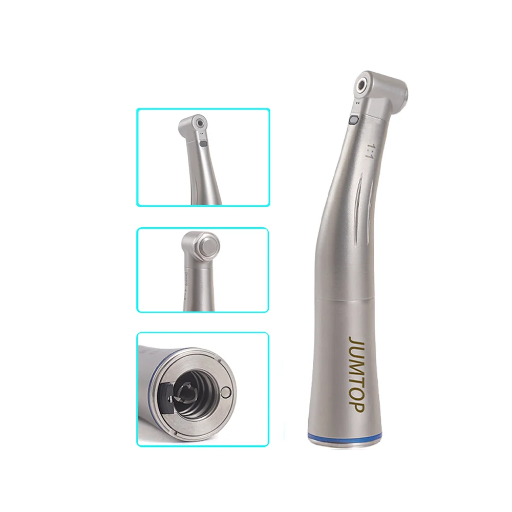 1pc Dental Fiber Optical LED Contra Angle Low Speed Handstück 1:1 Blau Ring Air Turbine fit für Elektrische Mikromotor