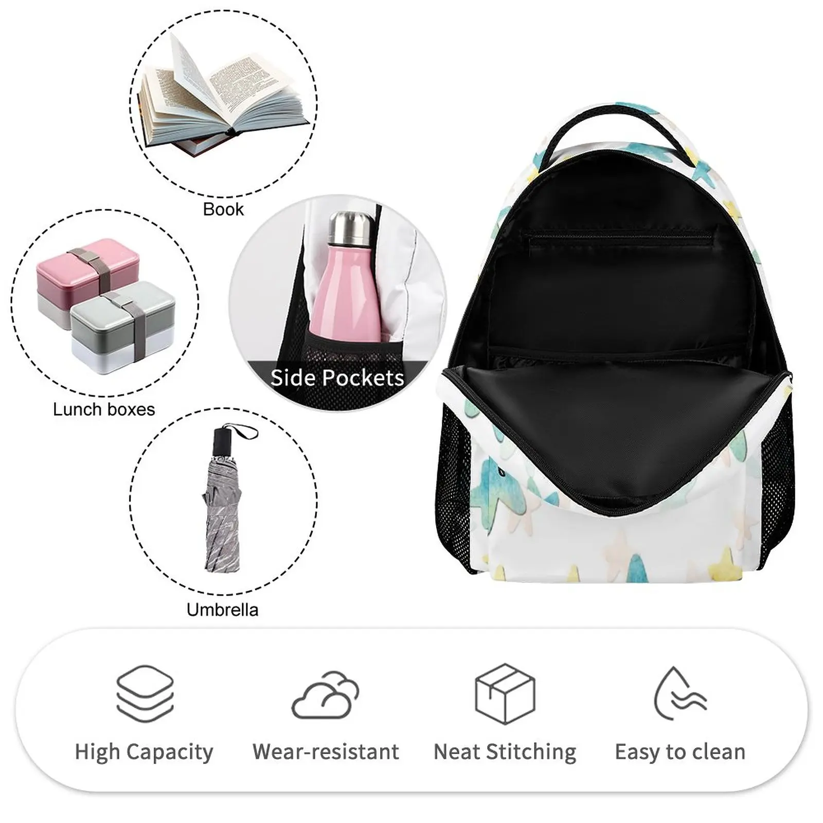 Artistic Children's Backpack Cute Kindergarten Schoolbag Multifunctional Girl Size Bag Custom Print Boy School Backpack