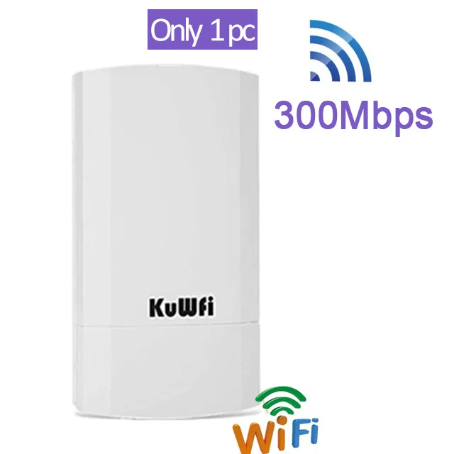 KuWFi 300Mbps Wireless Bridge Router Outdoor 2.4G 1KM Wireless Repeater/Wifi Signal Amplifier Wifi Extender For Camera 32users 