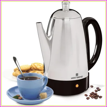 Electric Percolator Coffee Maker, 12-Cup, Classic Style with Heat Resistant Handle, Detachable Cord, Stainless Steel Stem and Basket 1