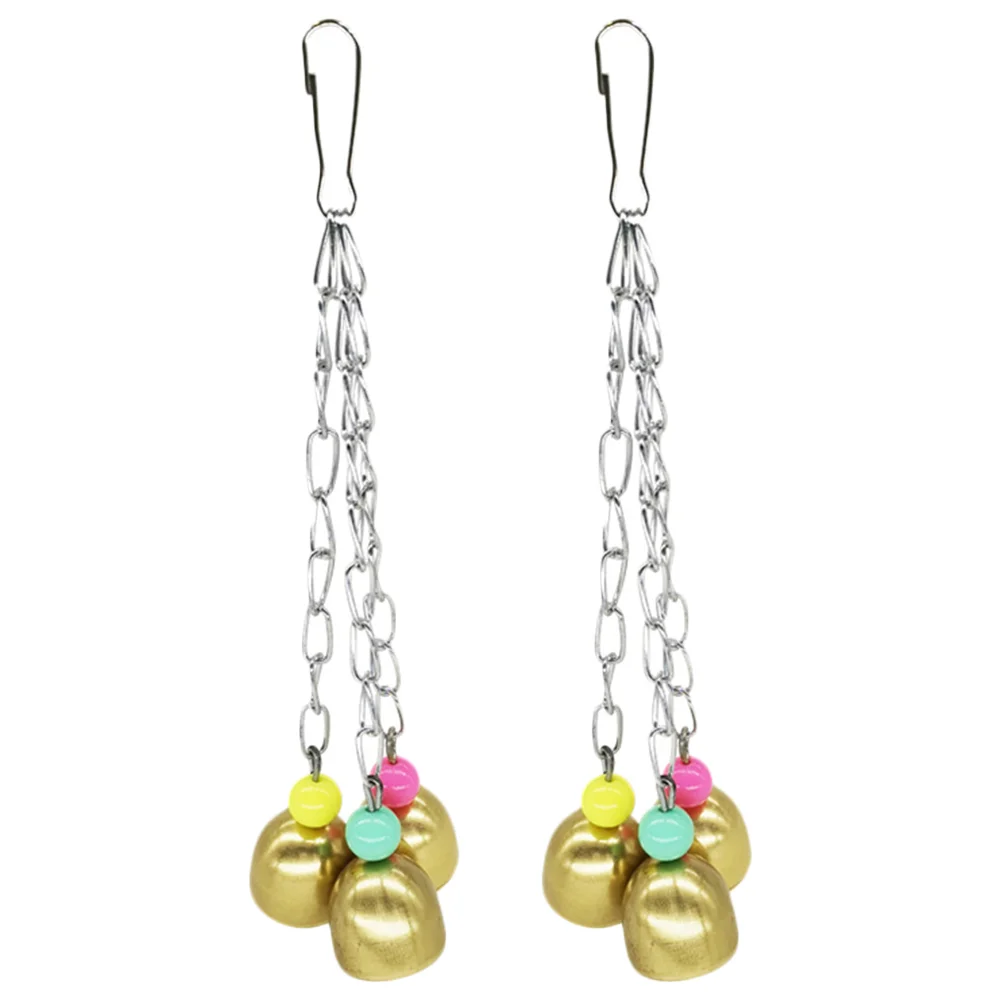 

2Pcs Pet Bird Cage Toys Fun Hanging Bell Toys for Small Parrots Cockatiels