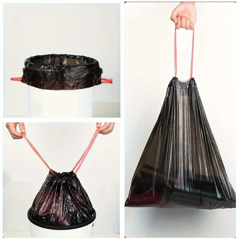 Disposable Trash Bags 1 Roll 15pcs Extra-Large 35-Gallon Foldable Multi-Purpose Home Outdoor Car Kitchen