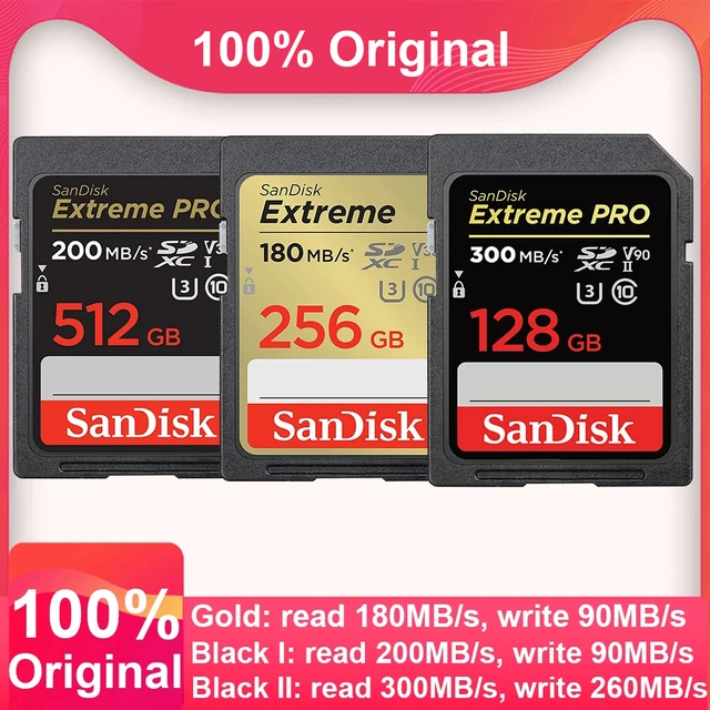SanDisk Extreme PRO SD Flash Memory Card 1TB 512GB 256GB 128GB 64GB 32G SDH  SDXC UHS-II UHS-I C10 U3 V30 4K V90 8K Full HD Video
