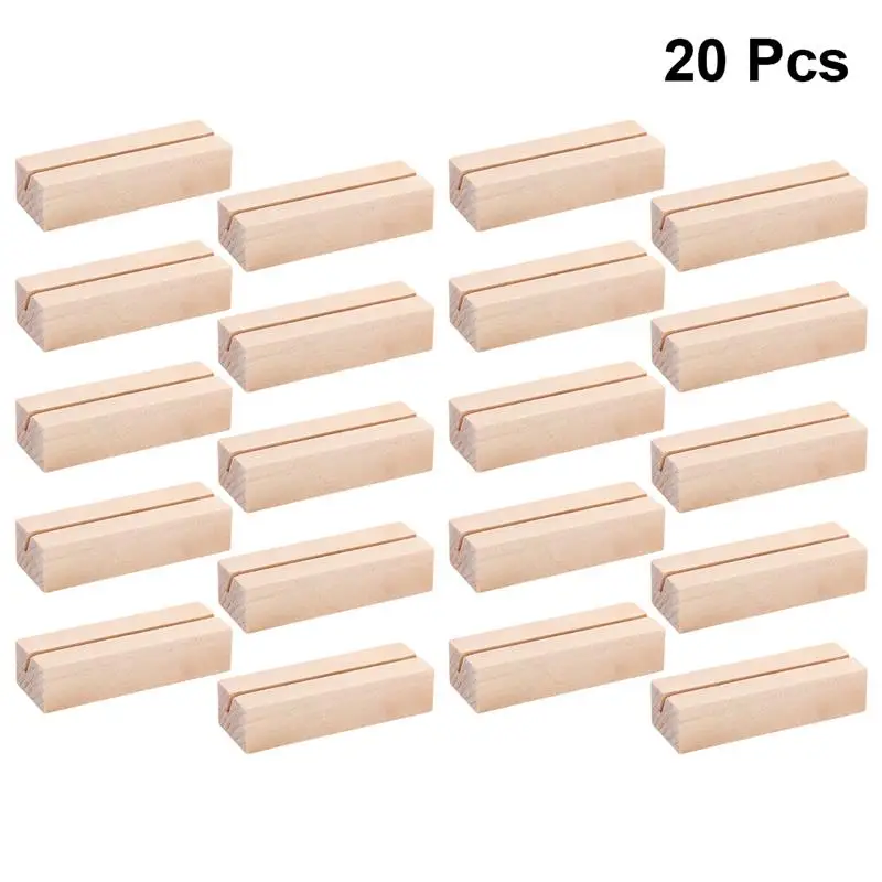 20Pcs Wooden Photo Stand Table Holders Stand Businessdesk Picture Sign Wood Display Cards Office Desktop Case Organizer Frames 20pcs photo table holders stand businessdesk picture sign wood display cards office desktop case organizer wooden photocard