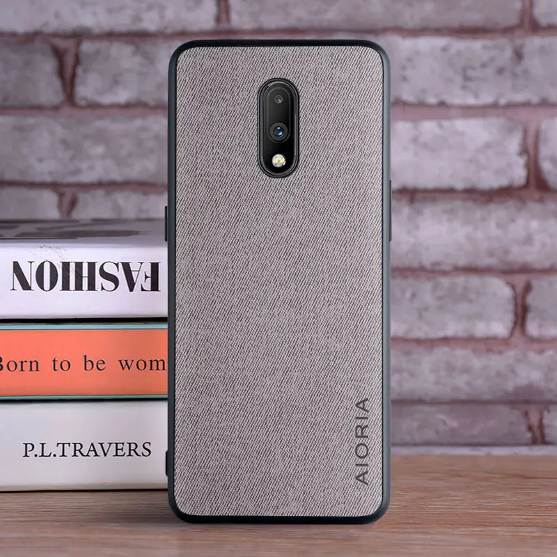 Luxury Textile Leather Skin Phone Case with Soft TPU Hard PC Cover