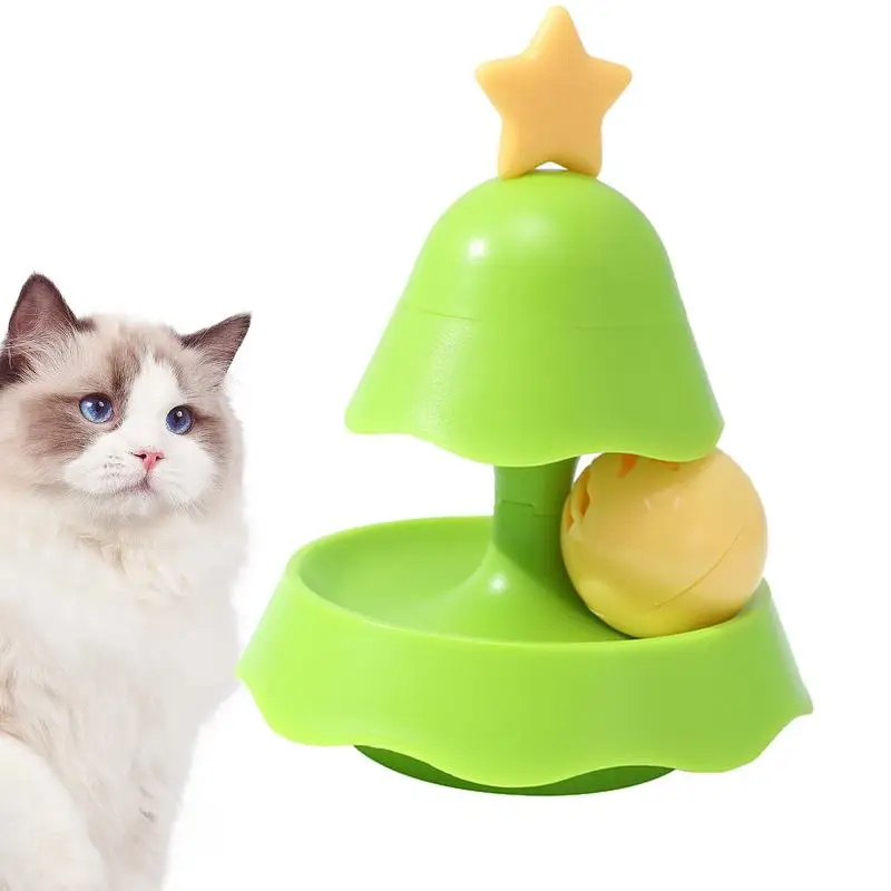 

Turntable Cat Toys Balls Christmas Tree Catnip Toys 2 Layers Interactive Cat Roller Toys With Catnip And Teaser Toys For Small
