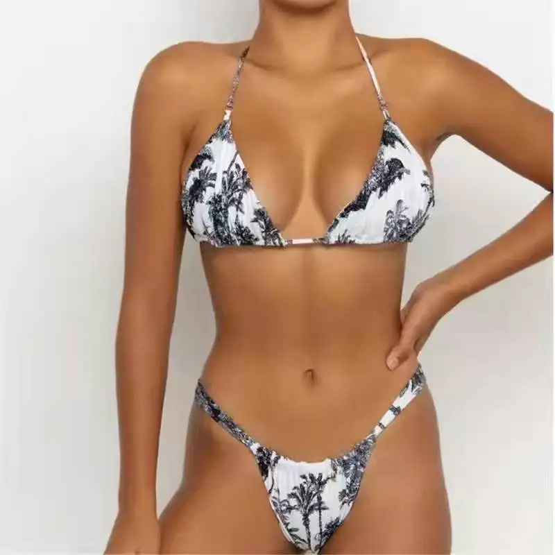 

Micro Bikini Push Up Swimsuit Women Swimwear Two Pieces Bikini Set Bathing Suit 2023 New Halter Biquini Beachwear XL Green Khaki