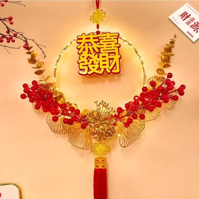 Wedding props wreath door decorations New Year's home decorations New Year's Eve celebration display window decorations pendants