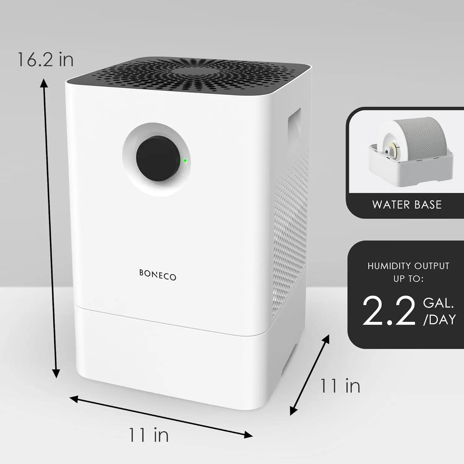 Large Room 2 In 1 Whisper Quiet Humidifier Air Washer with Automatic Shut Off and Fragrance Essential Oil Container, White 3