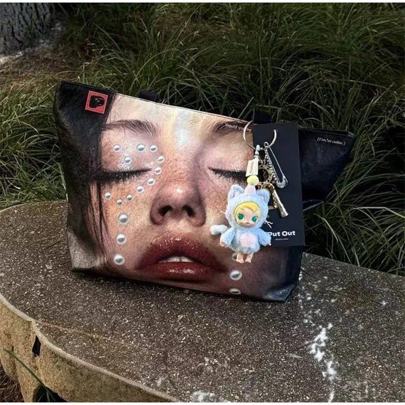 Modische Designer-Einkaufstasche, neue Umhängetasche mit großem Fassungsvermögen, kreativ bedruckt, vielseitige Freizeittasche, hochwertige, einfache Handtasche – Detail 4
