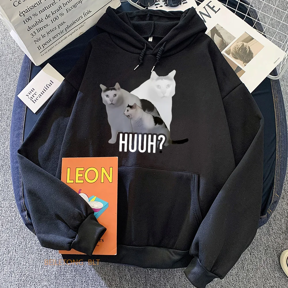 Meme Cats Hoodies Casual High Quality Soft Fleece Long-sleeved Sweatshirt Women/men Fashion Funko Pop Graphic Printing Moletom