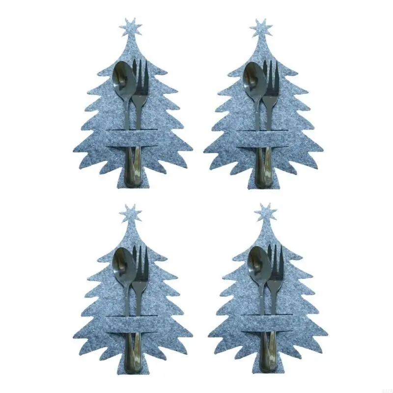 40JA 4PCS Weihnachtsbaum Besteck Haltermesser Fork -Gabeltasche für Weihnachtsfeieressen