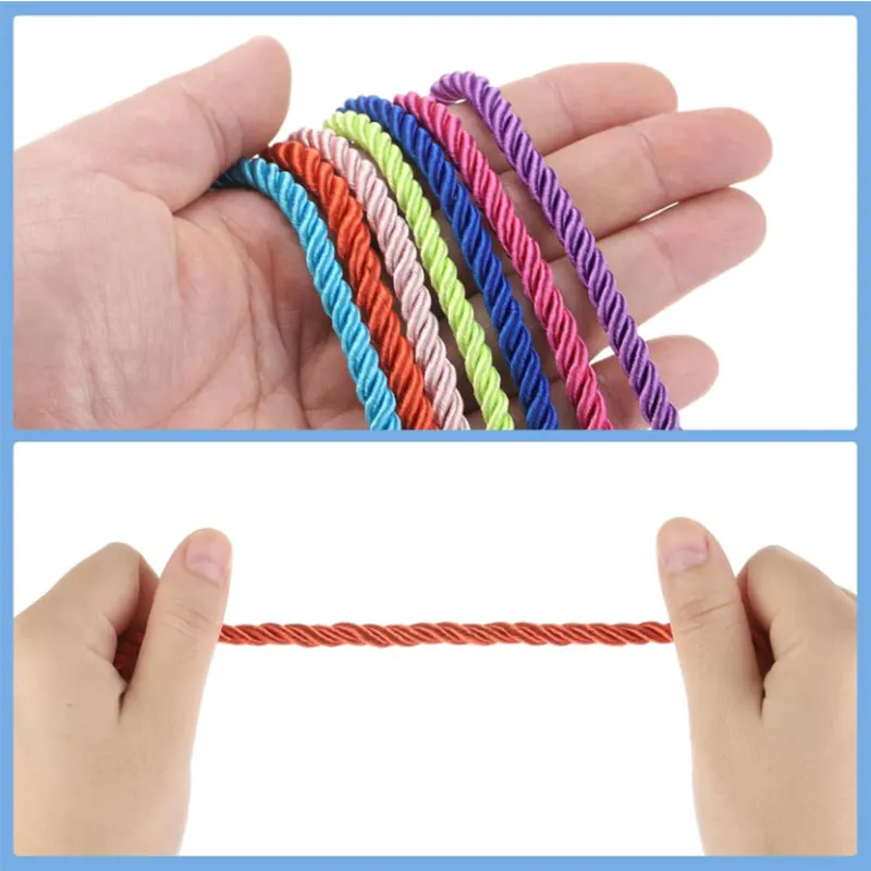 Luxurious 5mm Twisted Satin Rope for Elegant DIY Crafts & Decorative Packaging