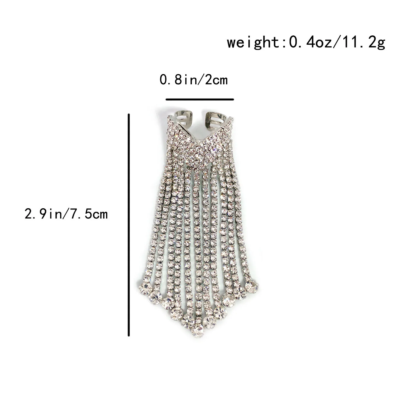 خاتم شرابة رائع مع ترصيع بحجر الراين ، هدية حفلة س...