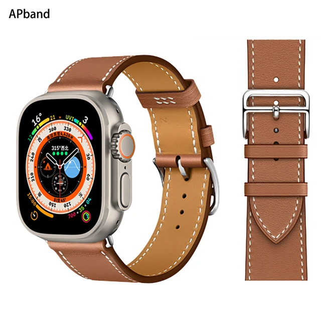 Leather Apple Watch 4 Band 44mm Women  Apple Watch Brown Leather Band -  New Sports - Aliexpress