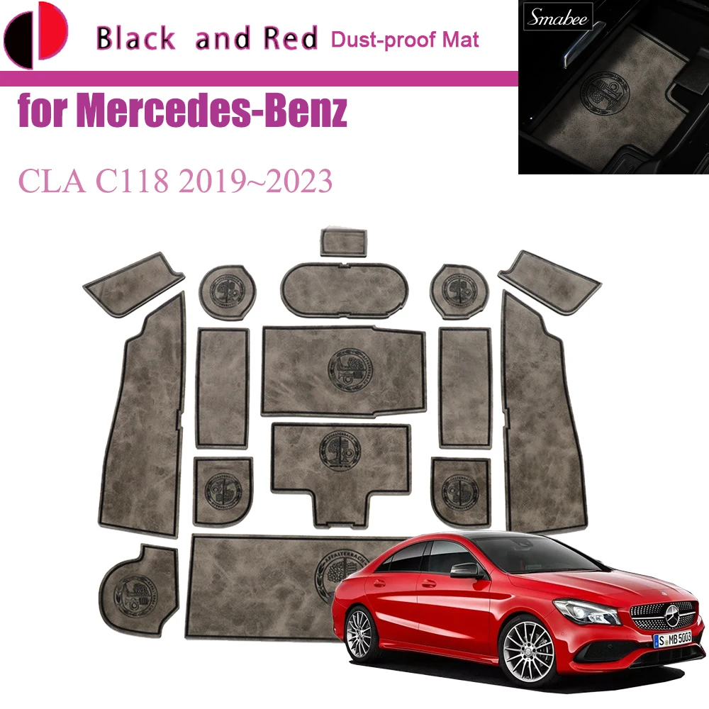 

Кожаный коврик, дверной паз для Mercedes-Benz CLA C118 220 180 250 2019 ~ 2023, 2020 2021 2022 подставка для чашки, подушка, разъем для ворот, аксессуары для телефона