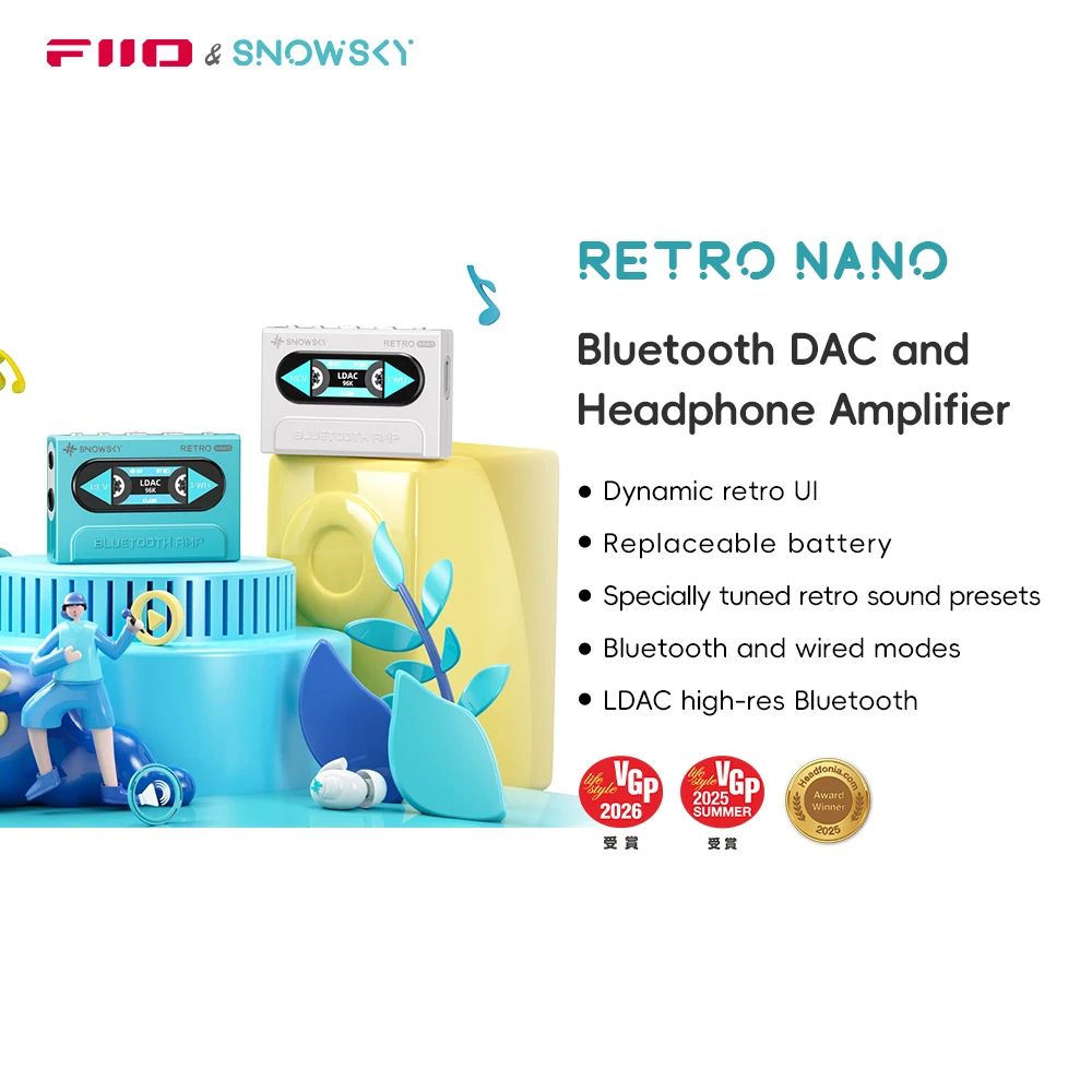 Snowsky/FiiORETRONANOBluetoothDACeamplificadordefonedeouvido,LDAC/aptXAdaptive/aptXLLcom3,5mm/4,4mm-AliExpress