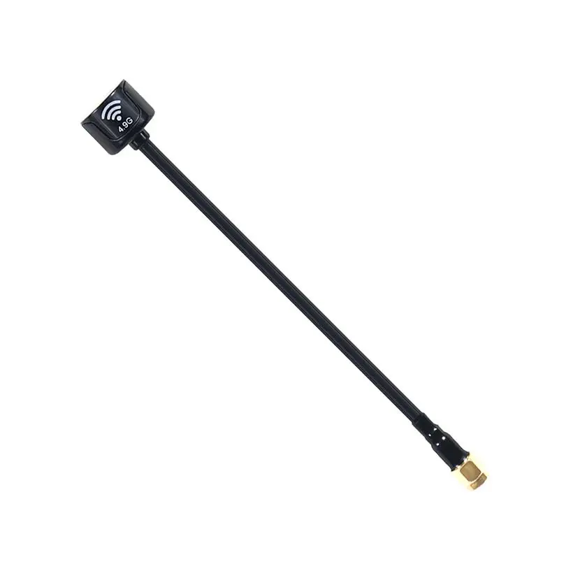Antennes FPV 4.9G 150mm RPSMA pour drone, disposées en éventail sur fond sombre.