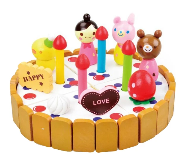 Crianças feliz corte aniversário bolo casa de jogo brinquedo