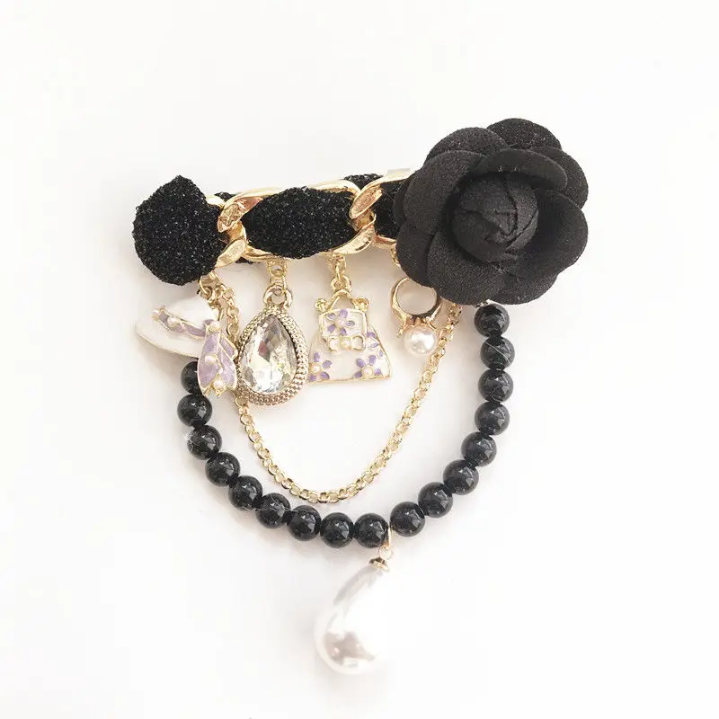 Iconicano Luxury Fashion Pearl Flower Brooches - No.5 Pearl Pins. Luxury Pearl Flower Brooches Women Brooch Safety Pin.