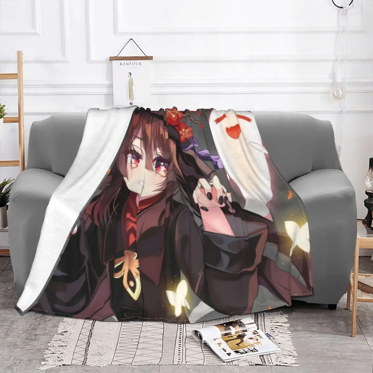 Hu Tao �ս� ����Ʈ �ö��� ���, �Ϳ��� waifu ���� �ִϸ��̼� �м� ������ ��� Ȩ ȣ�� ���� 125x100cm ���� ����