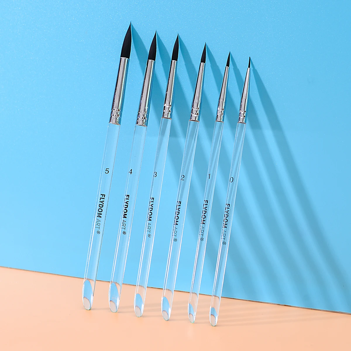 Paint Brush 6 Pcs Watercolor Brush Set Transparent Pen Holder Nylon Hair Paint Brush Pen For Drawing Painting Round Pointed Art Supplies