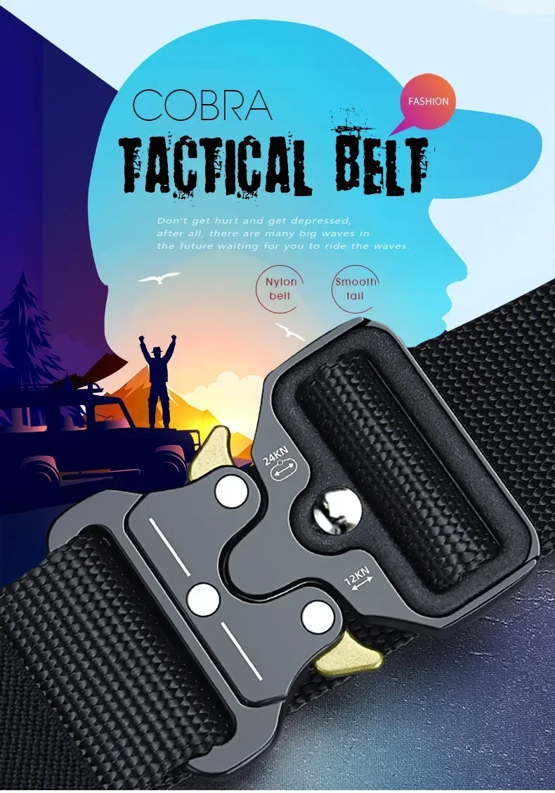 Outdoor Jagd Metall Taktische Gürtel Legierung Schnalle Hohe Qualität Multi-Funktion Marine Corps Leinwand Gürtel für Männer männer Gürtel – Detail 6