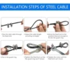 Fitness Pulley Cable 196 in, Adjustable Home Gym Cable Pulley System, Replacement Gym Cable for Pulley Machine Accessories, Thic 6