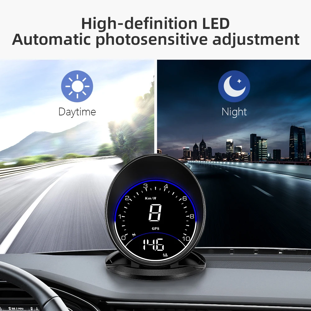 Hud Head Up Display GPS Speedometer Ambient Light Alarm Set Digital Clock  Altitude Meter RPM MPH Car Electronics Accessories - AliExpress