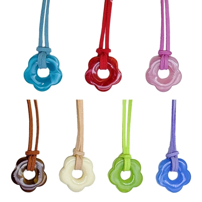 

Resin Hollow Flower Pendant Necklace Fashion Collar Necklace Choker Neck Chain