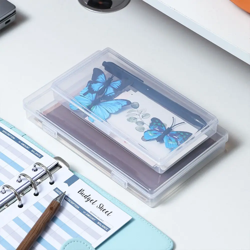 Ins Transparent Desktop Organizer Pencil Box Plastic Desk Storage Box Classification Box School Office Supplies Stationery