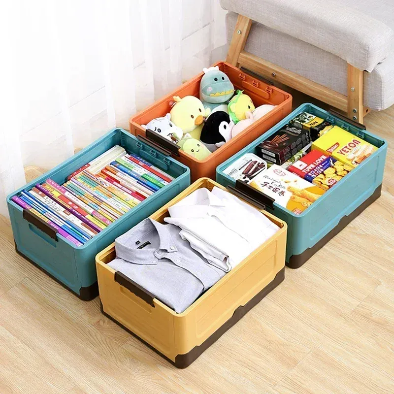 Foldable Storage Box Finishing Box High-capacity Car Trunk Household Capacity Storage Toys Side Opening Outdoor Handheld Case